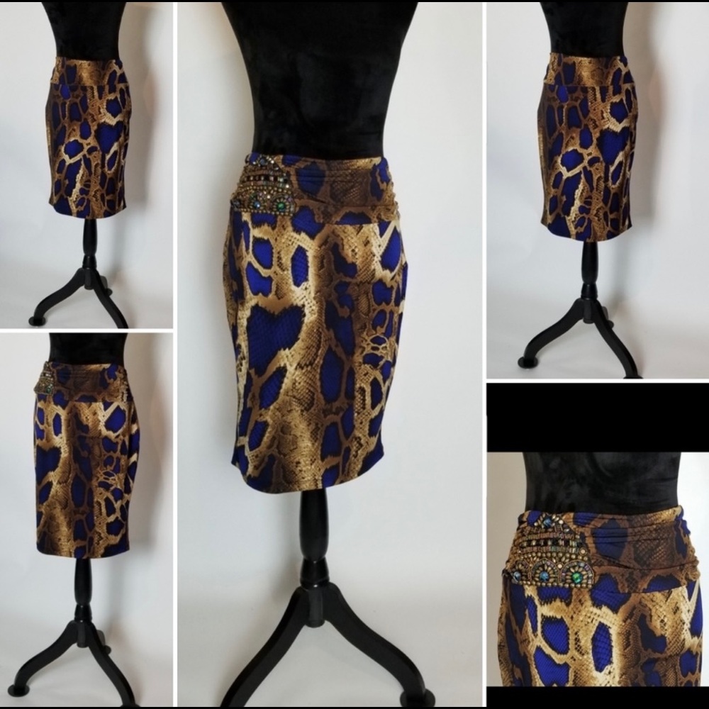 Venus Snakeskin Print Skirt